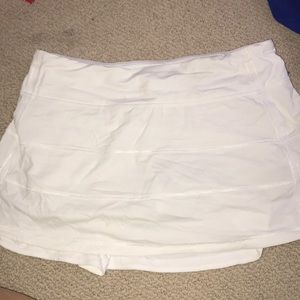 pleated white lululemon tennis skirt